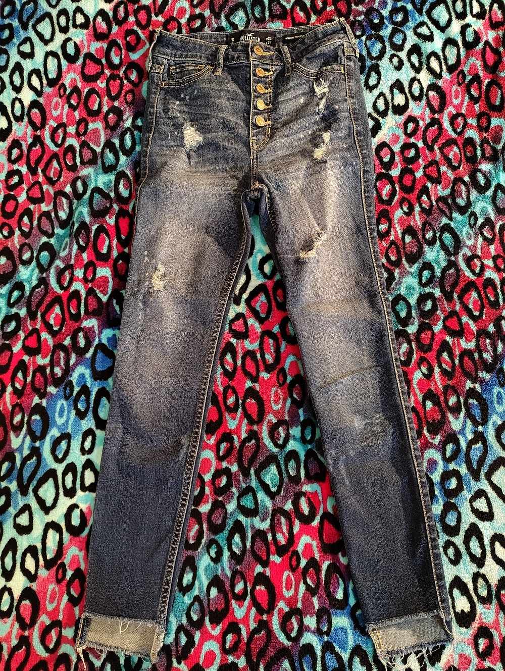 Hollister Distressed Cropped High-Rise Skinny Jeans